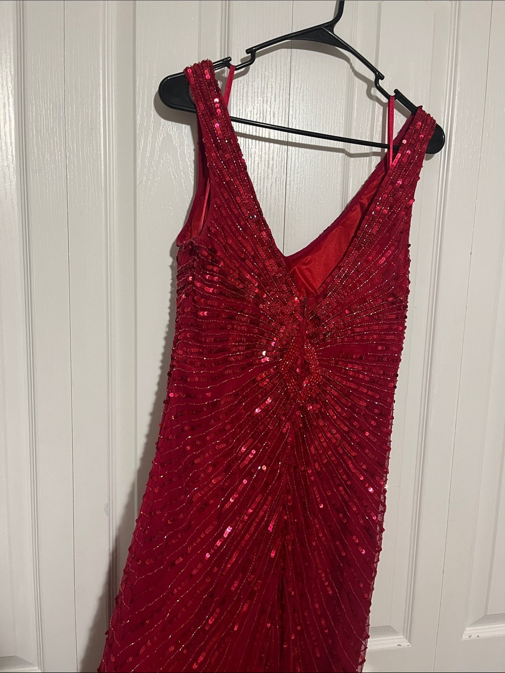 Cache Sequined Red Maxi Dress - Picture 3 of 6